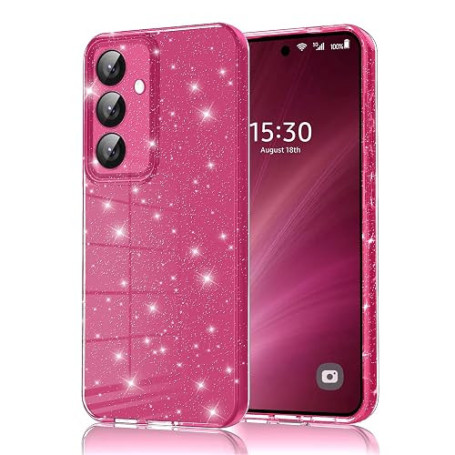 Eherui Coque de téléphone portable pour Samsung Galaxy A55 5G avec paillettes, en silicone TPU anti-traces de doigts, coque de p