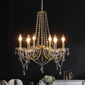 Lustre Cristal Chandelier Doré Lustre Salle à Manger Luminaires IntéRieur | Lustre salon Convient Aux Salles à Manger, Salons, C