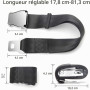 NECBAOA Rallonge Ceinture de Sécurité Avion – Extension Réglable 25 à 76 cm | Clip Métal Robuste – Pour Femmes Enceintes, Passag