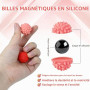 puiaxod Lot de 8 Jouets Magnétiques Balles Anti-Stress Texturées, Rose | Fidget Toy Sensoriel, Boules Silencieuses avec Revêteme
