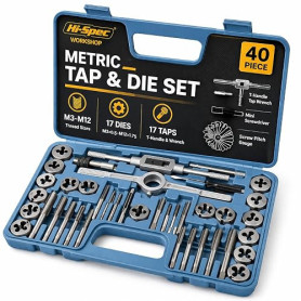 Hi-Spec - Coffret Tarauds et Filières 40 pièces M3-M12 Kit de Taraudage et Filetage