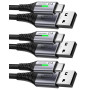INIU Câble USB C, QC Cable USB A vers USBC Charge Rapide [2m+2m+0.5m] | Nylon Tressé, Charge Rapide, Indicateur LED, pour iPhone
