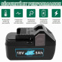 LabTEC BSL1830 Lot de 2 Batteries au Lithium pour Hitachi 18 V 5000 mAh pour Hitachi BSL1815 BSL 1815X BSL1815S BSL1830C 330067