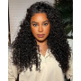 Half Wig Human Hair 20 Pouces Bouclée Perruque Demi Tete 180 Densité Water Wave Glueless Wig 3 In 1 Seamless Flip Over Drawstrin