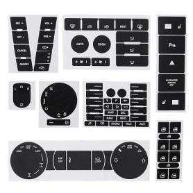 Buaak Autocollant pour bouton compatible avec VW Touareg 7l 2004-2009, bouton d'interrupteur de voiture, kit de réparation de bo