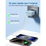 Aioneus Chargeur USB C, 40W 4 Port Prise USBC Chargeur Rapide iPhone, 3.1A PD+QC Type C Adaptateur Multi Secteur Chargeur pour i