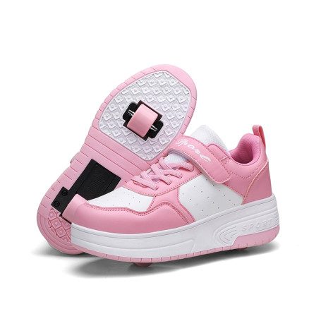 ENEN Chaussure a Roulette Mode Fille, Chaussures a roulettes Retractable Garçons, Basket Roulette Enfant, Roller 2 Roues Déforma