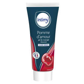 INTIMY Gel de Massage - Sensuel et Gourmand, Pomme d'Amour - 200 ml | Sensation de Douceur, Zone Intime Externe et Toutes les Pa