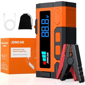 JDMCAR Booster Batterie Voiture 10000A 12V Jusqu'à10,0L Gaz/9,0L Diesel | Performances Puissantes 10000A, 12V, Portable, Lumière