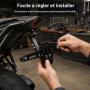 SLIAXINT Support de Plaque Moto Réglable, Porte Moto en Alliage Aluminium | Support de Plaque D'Immatriculation Moto Universel, 