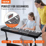 VEVOR Clavier Piano Numérique, 61 Touches, Ensemble Piano à Clavier Électrique Portable, 200 Tons, 200 Rythmes, 60 Chansons de D