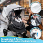 Orzbow Habillage Pluie Universelle pour Poussette, Transparente | Protection Pluie Poussette Universelle avec Porte Enroulable à