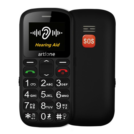 artfone CS181 Noir - GSM Téléphone Senior Portable Débloqué avec Grandes Touches丨Bouton SOS丨Double SIM丨USB-C丨Radio FM丨Téléphone 