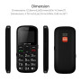 artfone CS181 Noir - GSM Téléphone Senior Portable Débloqué avec Grandes Touches丨Bouton SOS丨Double SIM丨USB-C丨Radio FM丨Téléphone 