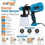 KATSU Pistolet de Peinture Électrique 400W 800ml avec 3 Buses et 3 Modes de Pulvérisation pour Clôtures, Murs, Plafonds, Traitem