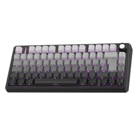 OMOTON Clavier sans Fil Gamer TKL 75% Mécanique ISO-FR QMK Via | Tri Mode 2.4GHz/Bluetooth/Filaire, Rétroéclairage RVB, Hot-Swap