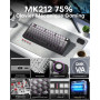 OMOTON Clavier sans Fil Gamer TKL 75% Mécanique ISO-FR QMK Via | Tri Mode 2.4GHz/Bluetooth/Filaire, Rétroéclairage RVB, Hot-Swap