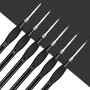 Flintronic Pinceau de Détail, 6 Pièces Détail Pinceau Professionnels, Pinceaux Fins, pour la Peinture à L'aquarelle Gouache et A