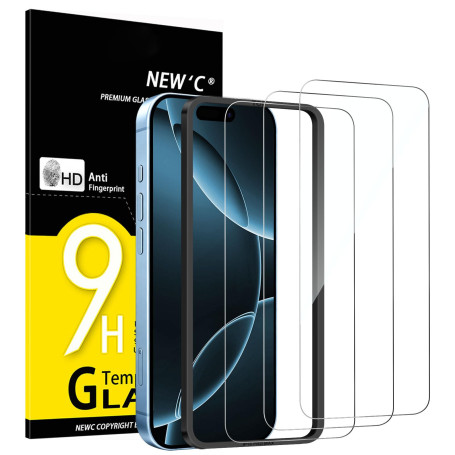 NEW'C Verre Trempé pour iPhone 18 Pro Max 6,9 Pouces,Vitre Protection Écran | Lot de 3, Transparent, 6,9 pouces, Outil d'install
