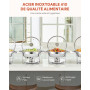 WILPREP Lot de 4 Buffets Chauffants Ronds Chafing Dish Rond 5,5L Chauffe Plat à Combustible en Acier Inoxydable Alimentaire avec
