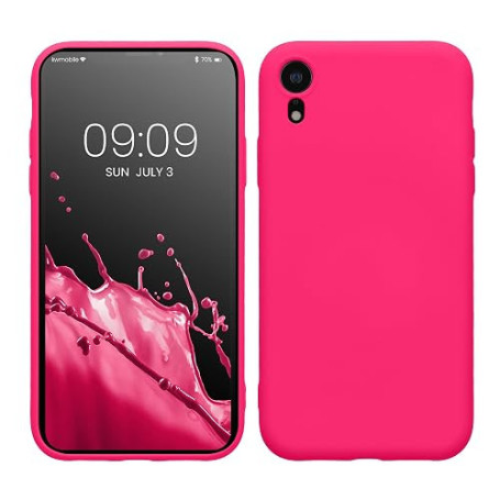 kwmobile Housse Compatible avec Apple iPhone XR Coque - Housse de téléphone Souple et Fine en TPU Silicone - Rose Fluo