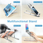 ivoler Support Ordinateur Portable en Aluminium, 6 Angles Réglables–Argent | Laptop Support Pliable, Léger et Stable, Stand Vent
