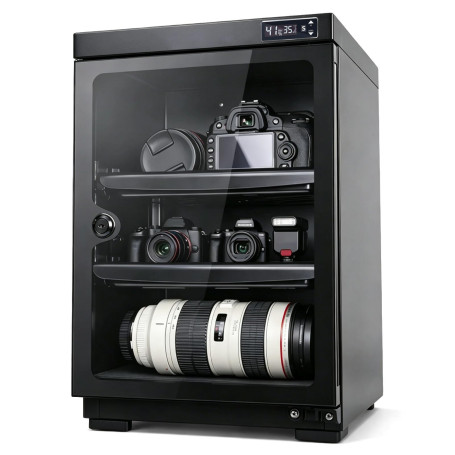 TECKZOON Armoire sèche 32L pour Appareil Photo, humidité réglable | 35 à 75 % d'humidité, 3 niveaux avec 2 étagères de séparatio