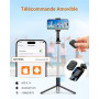 GRIFEMA Perche à Selfie Trépied Smartphone 107 cm, Télécommande Amovible | Support Rotatif 360°, Trépied Téléphone pour iPhone &