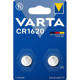 VARTA Piles Bouton CR1620, lot de 2, Lithium Coin, 3V, emballage sécurisé pour les enfants, pour petits appareils électroniques