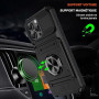 IMEIKONST Coque pour iPhone 16 Pro 6.1 Pouces avec Porte Carte Noir TCKB | Anneau Magnétique Béquille, Protection Caméra, Silico