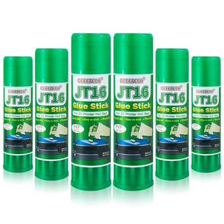 GEEETECH Lot de 6 bâtons de colle pour imprimante 3D (JT16), adhérence parfaite de la première couche, formule soluble dans l'ea