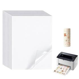 50 feuilles A4 papier vinyle transparent autocollant imprimable, Étanche | Papier Autocollant Imprimante, 210x297mm, compatible