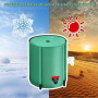 Seau à Pluie, 200L Récupérateur D'eau de Pluie Pliable Réservoir Eau Portable avec Couvercle Sortie D'eau Filtre à Mailles et 2