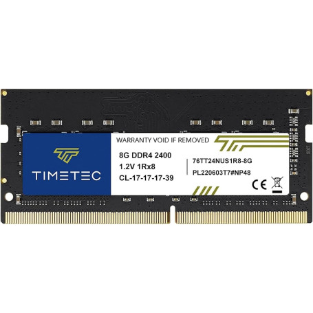 Timetec 8 Go DDR4 2400 MHz (PC4-2400T) PC4-19200 SODIMM – Non-ECC sans Tampon, 260 Broches, 1,2 V, CL17, Module de mémoire pour