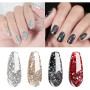 Vishine Vernis Gels Semi-Permanents, Lot de 4 Couleurs Pailleté Or Argent Rouge Noir Collection Nail Art Vernis à Ongles UV LED