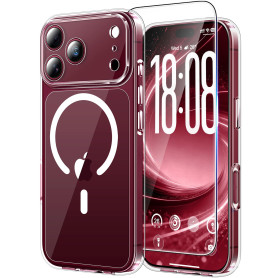 TAURI Coque Magnétique pour iPhone 18 Pro,Transparent | Protection D'écran Incluse, Compatible avec MagSafe, Protection Caméra T