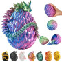 Dragon 3D dans Un œuf – Figurine décorative et de Collection 30 cm avec œuf 10 cm, Finition Bleu, Vert et Violet, modèle Fantasy