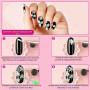 BUTBU 46 pièces kit Ongle de Nail Art avec Pinceau Nail art Ongles, Stylo de Pointage d'Ongle, Paillettes, Feuille d'Ongle, Band