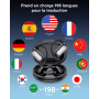 Écouteurs Traducteur IA Instantané 198 Langues Bluetooth 6.1 Sans Fil 80h | IA Oreillette Traducteur 8 Modes de Traduction pour 