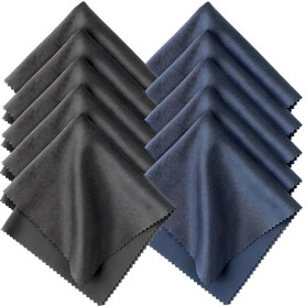 Giloty Lot de 10 Chiffons Microfibres pour Lunettes 20 x 20 cm, Chiffon Lunettes de Vue Réutilisable, Nettoyage pour Écrans, Obj