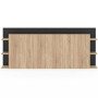 IDMarket - Tête de lit sur Pied CIRI pour lit 140 et 160 cm Bois et Noir | Avec rangements