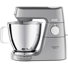 Kenwood Titanium Chef Baker XL - Robot Pâtissier 1200W Bols 7L + 5L Argent | Balance Intégrée, Tête LightLift, Robot Culinaire, 