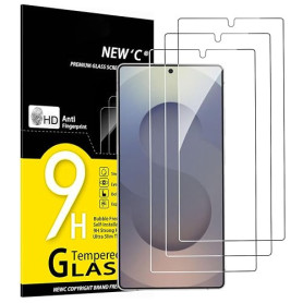 NEW'C Verre Trempé pour Samsung Galaxy S25 Ultra, Vitre Protection Écran | Lot de 3, HD Transparent, 6,9 pouces, Dureté 9H, Anti