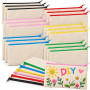 AEMCHDM 18 Pièces Trousse DIY en Toile – Pochette à Personnaliser à Peindre, Trousse en Toile avec Fermeture Éclair