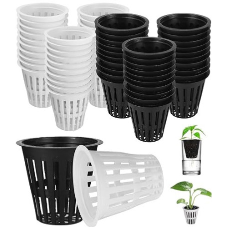 60 Pièces Pot Plantation Hydroponique, Filet Hydroponique en Plastique | 5.5cm Réutilisable Panier Hydroponie pour Hydroponique