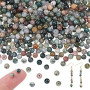 NBEADS Environ 415 Pcs Perles D'Agate Indiennes, 4mm Perles en Pierres Précieuses Naturelles Pierres semi-précieuses pour Bracel