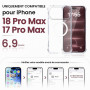 ORNARTO Diamantée Coque Magnétique pour iPhone 18 Pro Max | 17 Pro Max | Transparente, Haute Protection Anti-Choc Militaire, Des