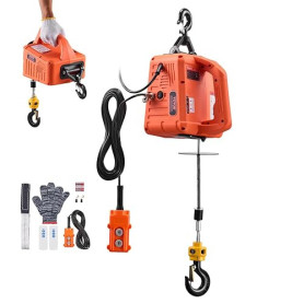 VEVOR Palan Électrique Portable 3 en 1 Treuil Électrique 700 kg Treuil Levage 1500 W pour Usine Entrepôt Garage, Hauteur Levage