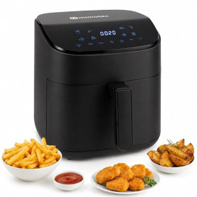 M mimotec - Friteuse à air chaud Sara Touch 6,5 L, sans huile, 1600 W, 8 menus numériques, écran tactile, fonction grill, minute