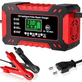 Chargeur Batterie Voitures 6A 12V pour AGM Gel Wet SLA | Chargeur de Batterie Moto Auto Intelligent avec 4 Modes Fonction de Rép